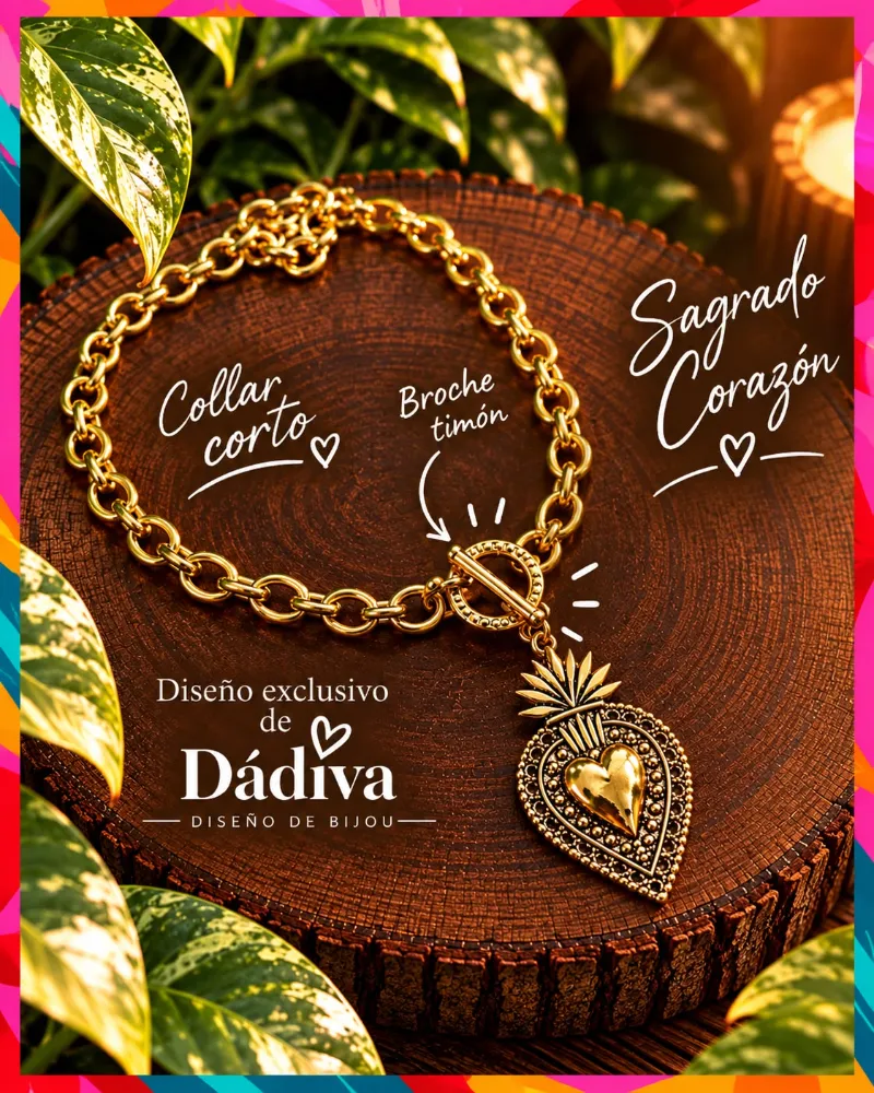 Collar Sagrado Corazón dorado